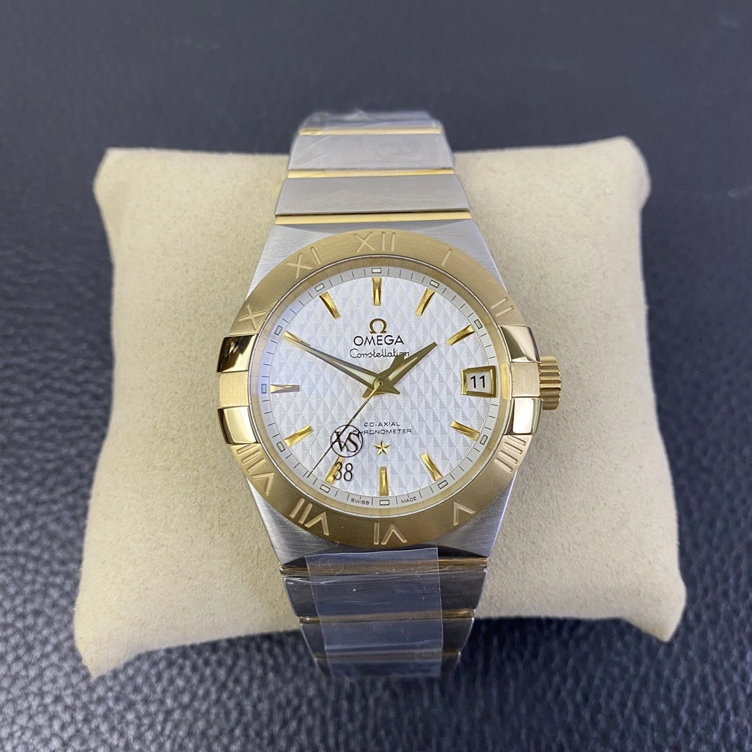 CBD Factory Omega Constellation Co-Axial 35mm Two-Tone White Pattern Dial (123.20.35.20.02.006) 1:1 Super Clone – DD2500 Movement ComfortFit 323